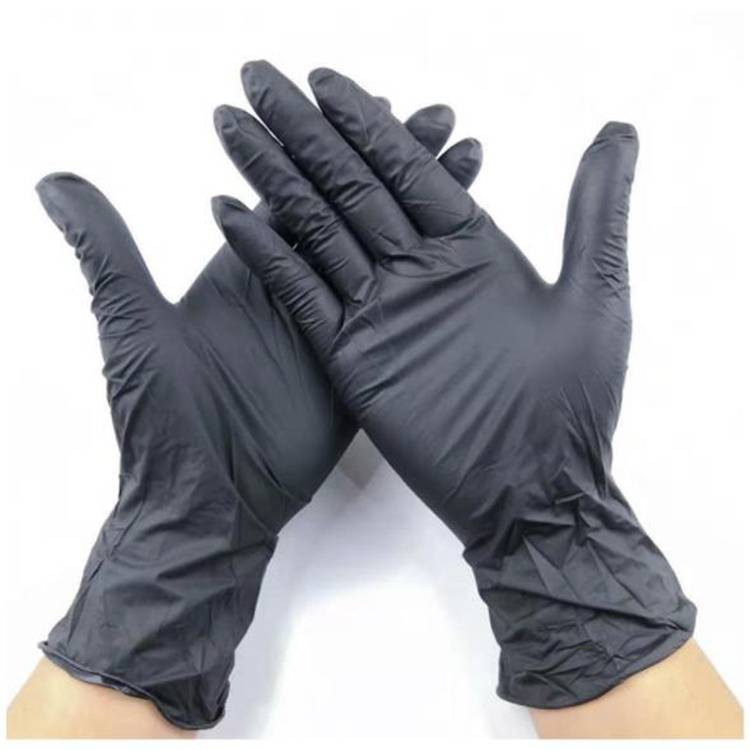 High Quality Black Powder Free Nitrile Gloves